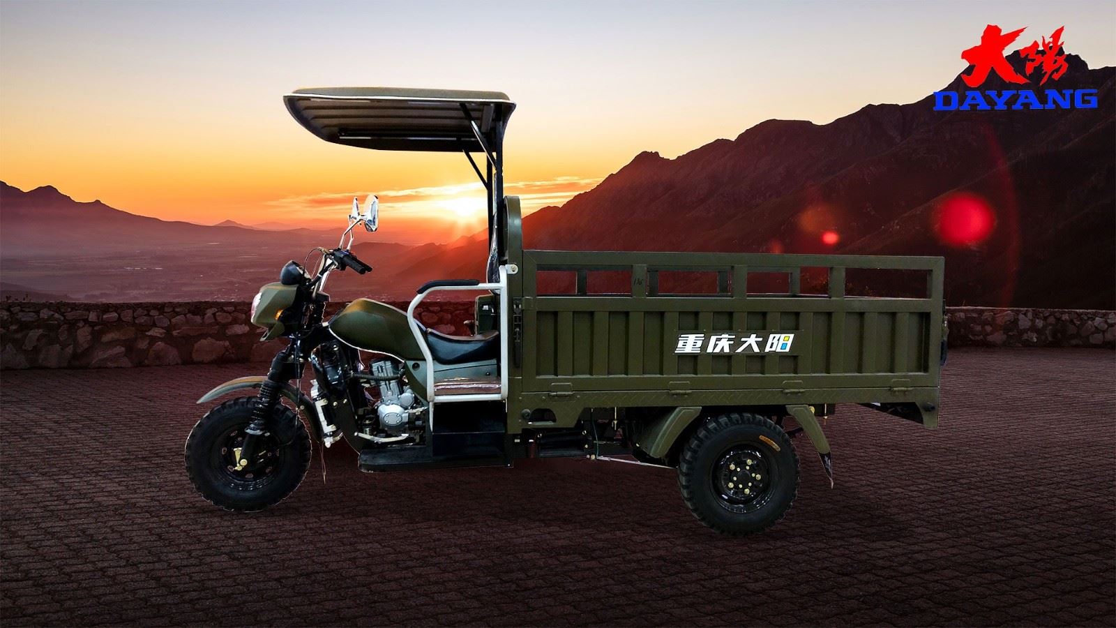big powerful gasoline engine cargo tricycle